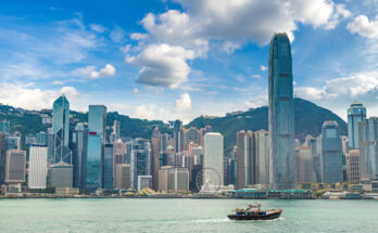 Victoria harbour in hong kong, china