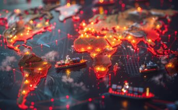 Global map of international trade and logistics representing top countries for business expansion in 2026.