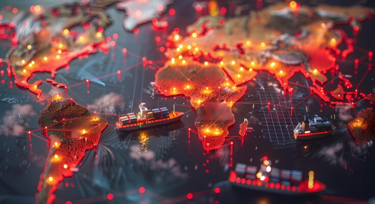 Global map of international trade and logistics representing top countries for business expansion in 2026.